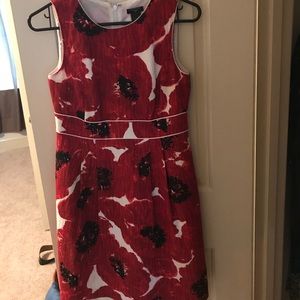 Ann Taylor red flowered dress